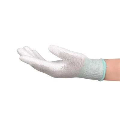 Menig Gwaith Gorchuddio Palm Ffibr Carbon PU Gwrth Grip Anadlu Statig