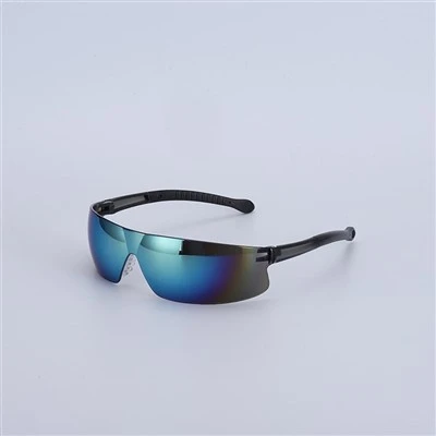 Sbectol Diogelwch Arddull Tarian Lens Aml-liw Gyda Rwber Temple Grip